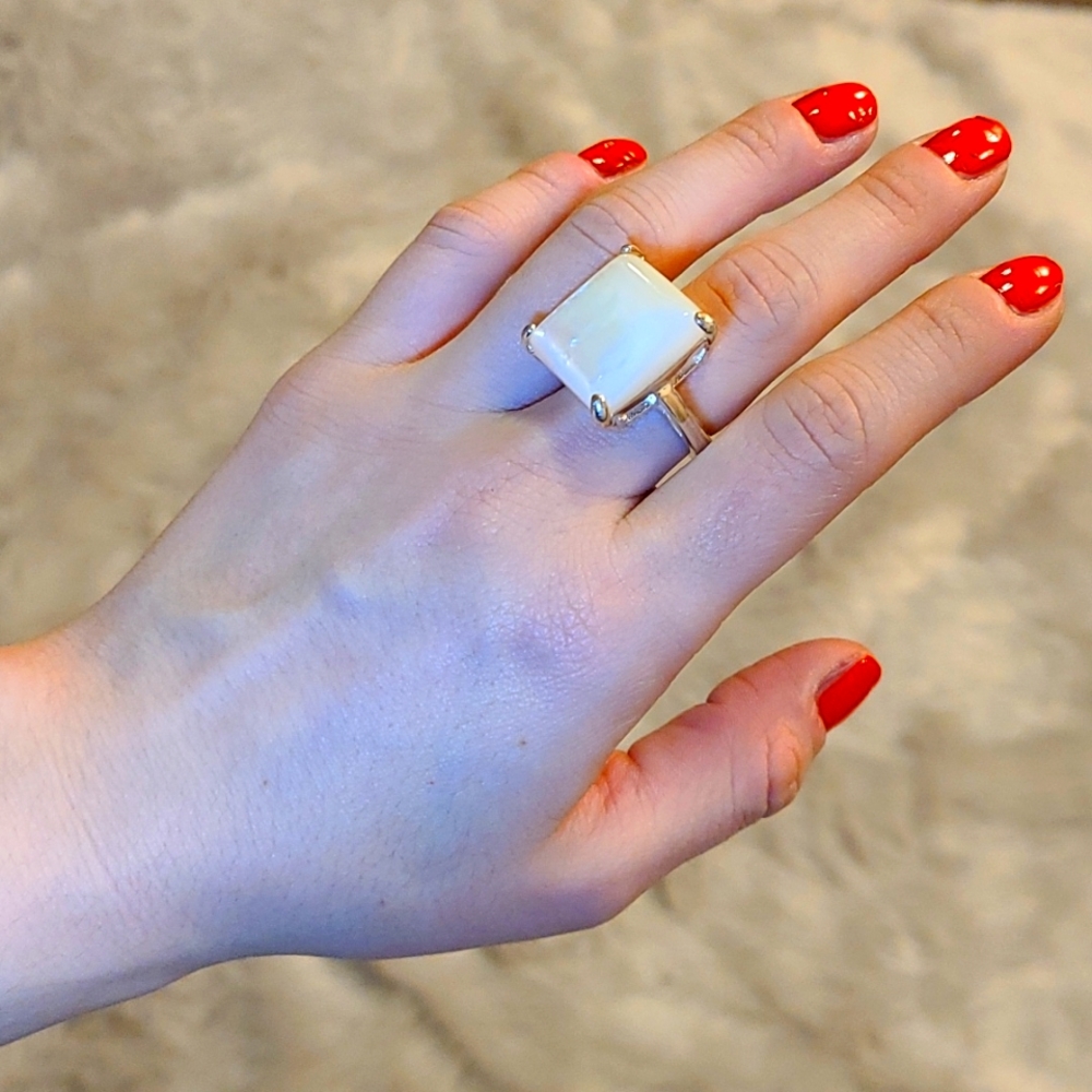 White stone ring